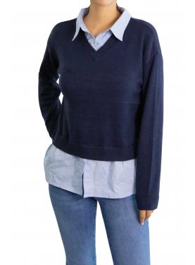 Maglia con camicia con brillantini Only 